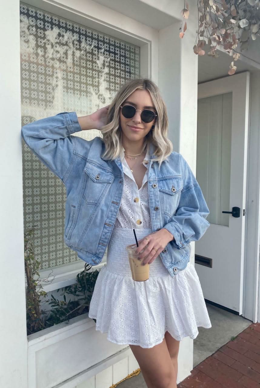 Blair White Eyelet Mini Dress