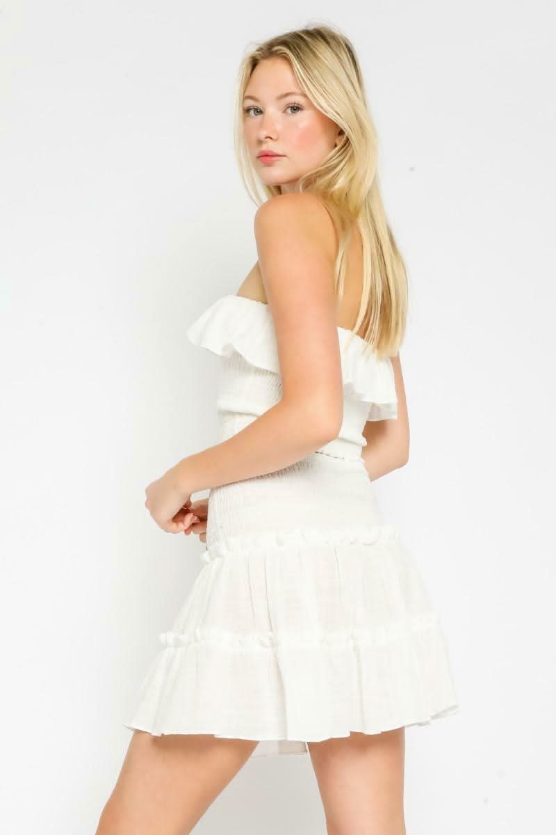 Take Me With You Optic White Two-Piece Dress