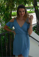St. Thomas Chambray  Wrap Dress