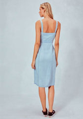 Carolina Light Blue Chambray Midi Tank Dress