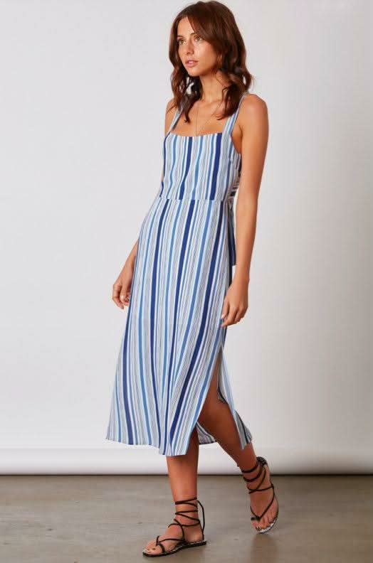 Palisades Blue Stripe Midi Dress