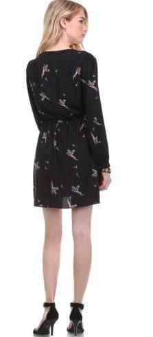 Bye Bye Birdie Long Sleeve Wrap Dress