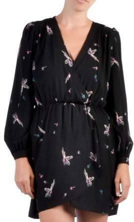 Bye Bye Birdie Long Sleeve Wrap Dress