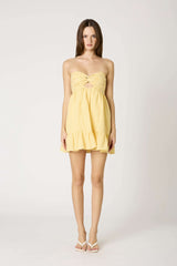 Argie Yellow Gingham Strapless Romper