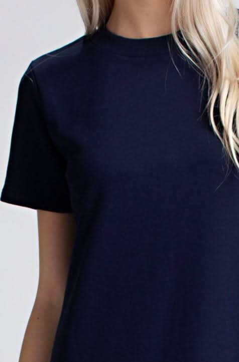 Cape May Navy Flounce Tee Dress