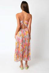 Olivia Pink Floral Midi Dress