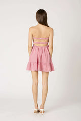 Argie Red Gingham Strapless Romper