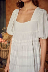 Camille White Puff Sleeve Mini Dress
